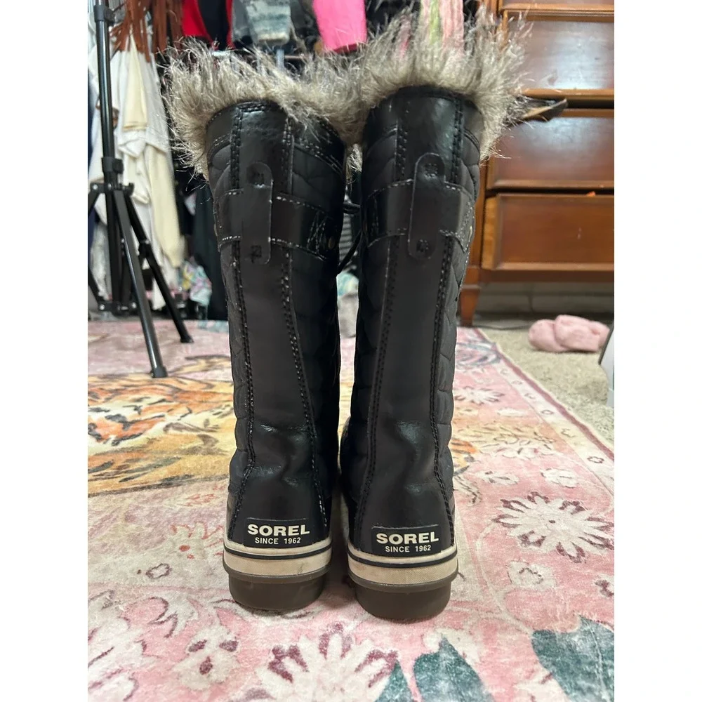 SOREL Tofino II Womens Black Waterproof Faux Fur Tall Winter‎ Snow Boots Size 11